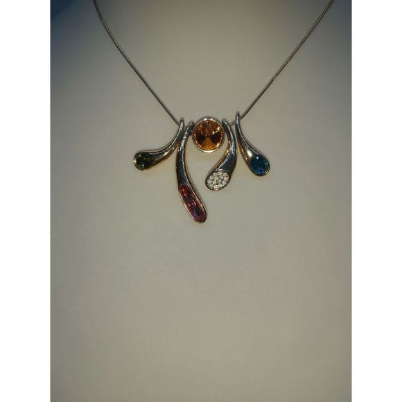 ALILANG Golden Tone Swarovski Crystal Abstract Tusk Horn Signal Light Art Bead N - Picture 7 of 7